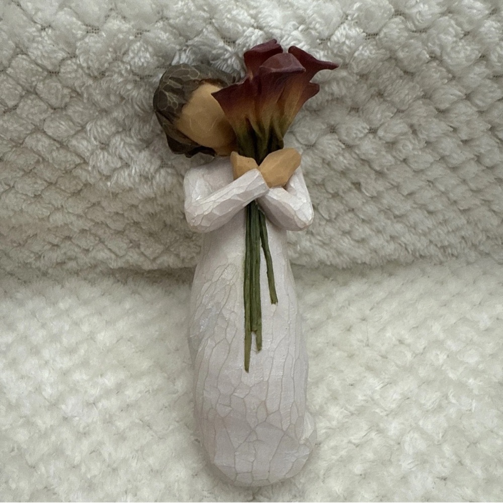 Willow Tree Figurine with Burgundy and Cream Accents